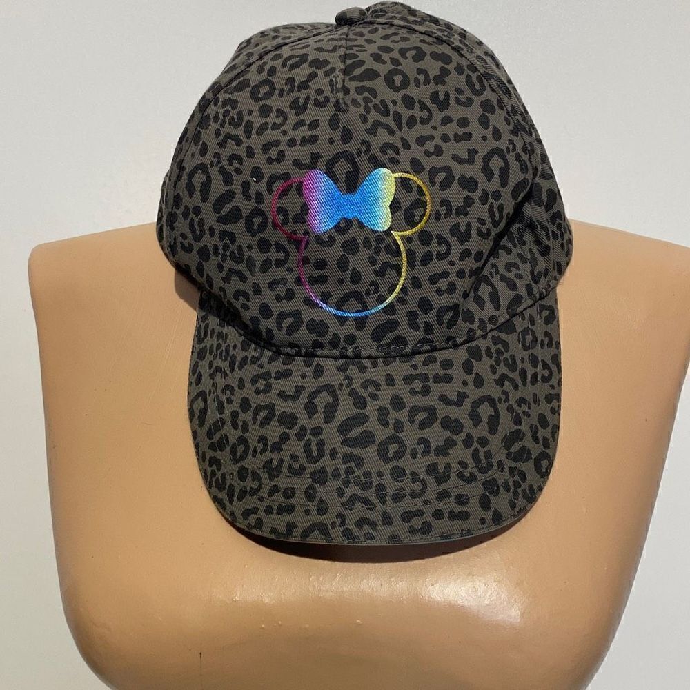 Disney Women's Minnie Mouse Animal Print 5 Panel Gray Cap